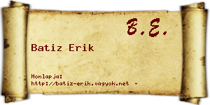 Batiz Erik névjegykártya