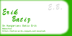 erik batiz business card